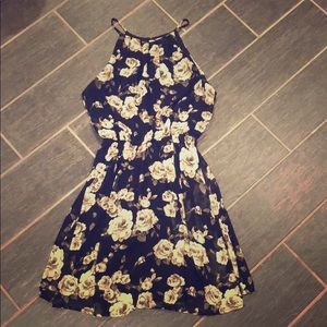 Black and white floral dress